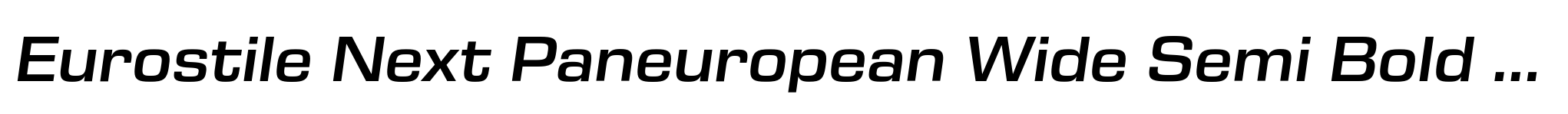Eurostile Next Paneuropean Wide Semi Bold Italic image